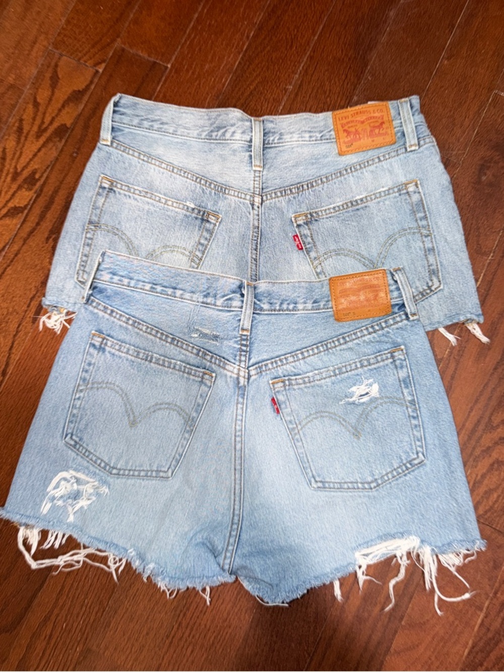 Levi's Light Wash Distressed Denim Cutoff Shorts